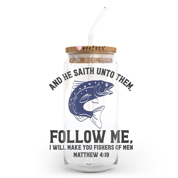 I will Make you fishers of men Christian 20oz Libbey Glass Can, 34oz Hip Sip, 40oz Tumbler UV DTF or Sublimation Decal Transfer Fashion - Image 2