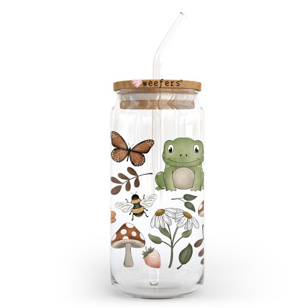 Frogs and Mushrooms 20oz Libbey Glass Can UV DTF or Sublimation Wrap - Decal Transfer For Cheap - Image 2