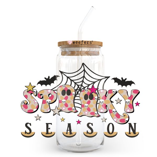 Spooky Season Ghosts 20oz Libbey Glass Can, 34oz Hip Sip, 40oz Tumbler UV DTF or Sublimation Decal Transfer Discount