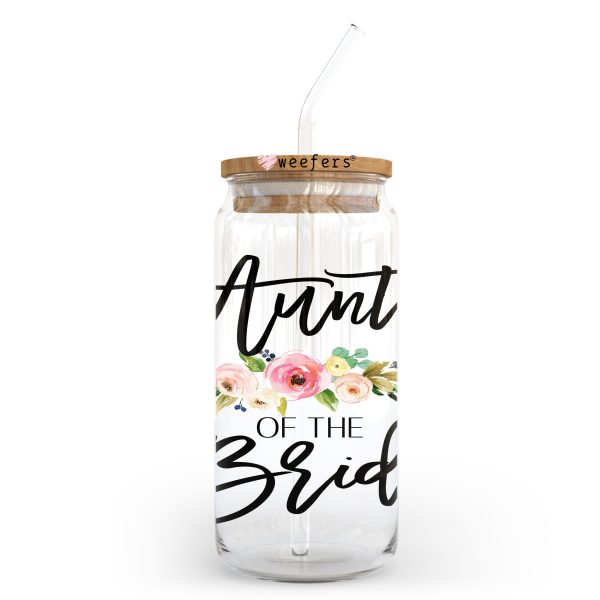 Aunt of the Bride 20oz Libbey Glass Can, 34oz Hip Sip, 40oz Tumbler UV DTF or Sublimation Decal Transfer Online - Image 2
