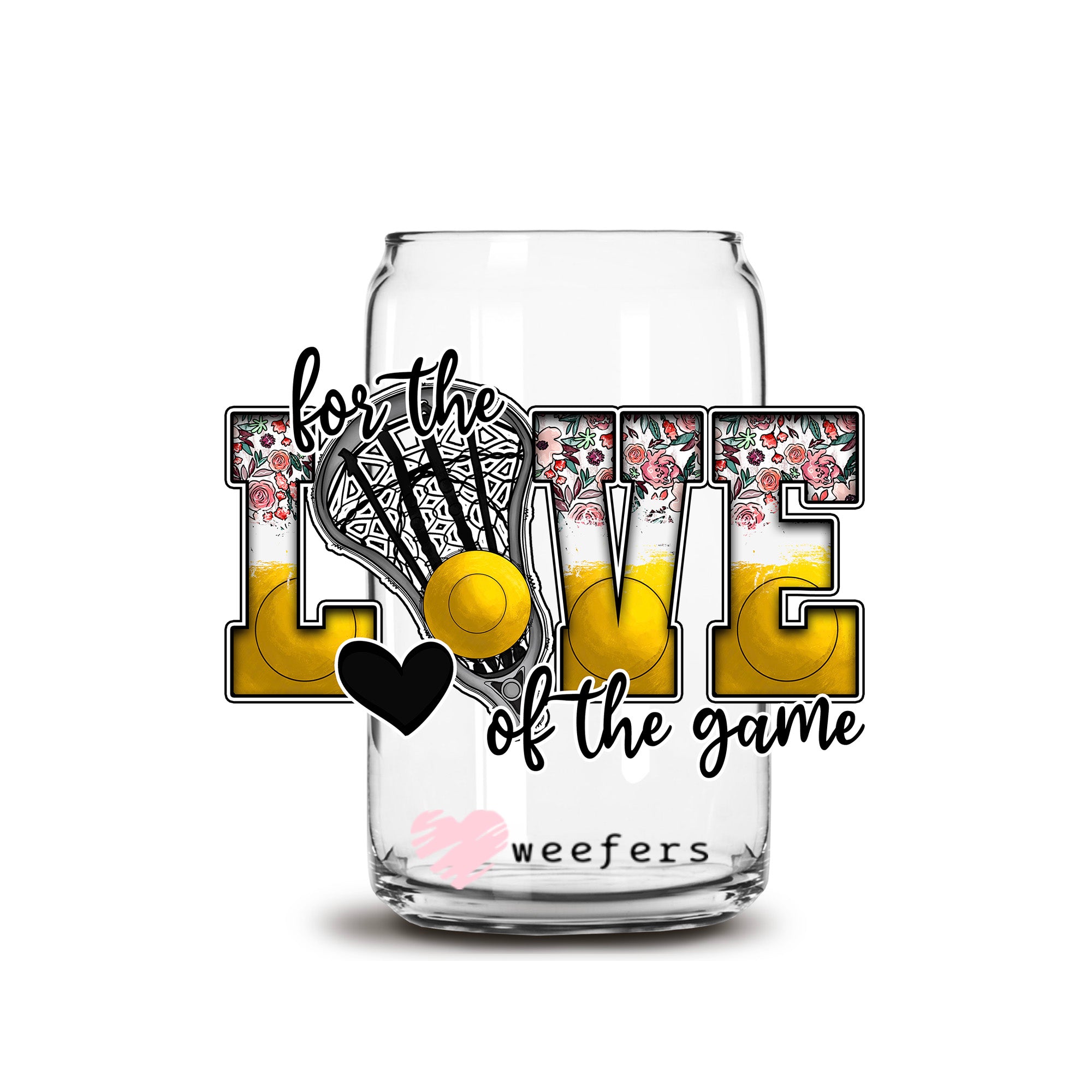 For the Love of the Game Lacrosse 16oz Libbey Glass Can UV DTF or Sublimation Wrap – Decal Supply