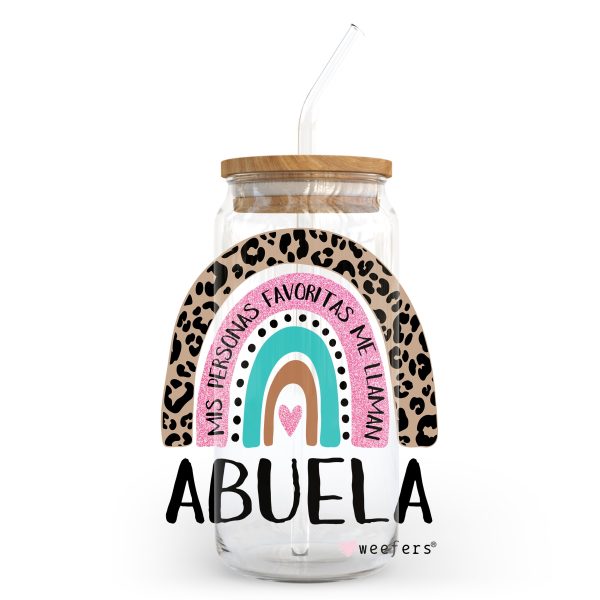 Spanish Mother s Day Abuela Boho Rainbow 20oz Libbey Glass Can, 34oz Hip Sip, 40oz Tumbler UV DTF or Sublimation Decal Transfer Sale - Image 2