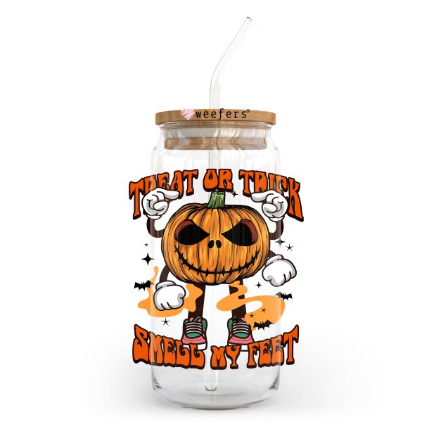Treat or Trick Smell My Feet 20oz Libbey Glass Can, 34oz Hip Sip, 40oz Tumbler UV DTF or Sublimation Decal Transfer For Cheap