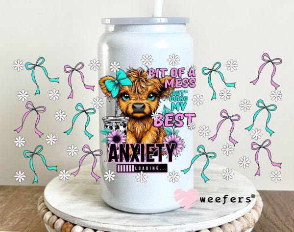 Bit of a Mess But Doing my Best Highlander Cow UV DTF Cup Wrap Online - Image 2