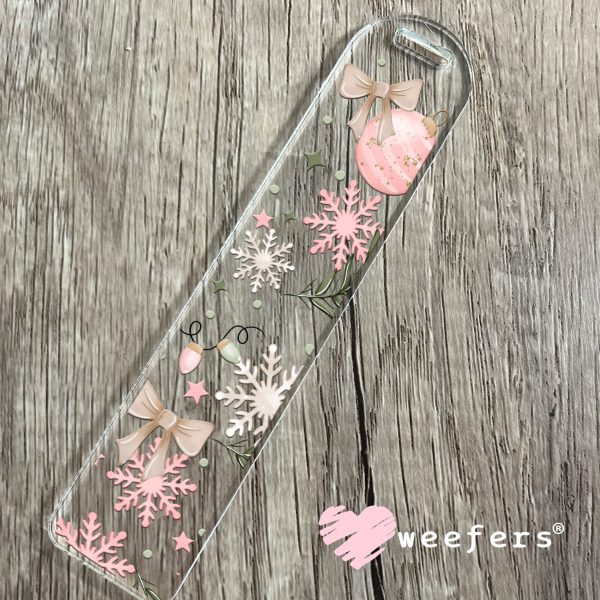 Pink Christmas Winter Ornaments UV DTF Cup Wrap Fashion - Image 3