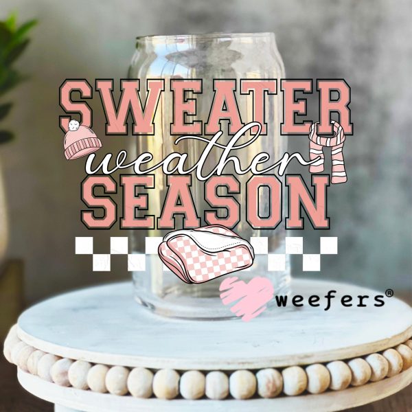 Sweater Weather Season Peach UV DTF Decal For Sale