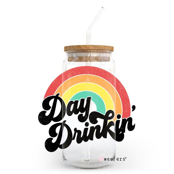 Day Drinkin  20oz Libbey Glass Can, 34oz Hip Sip, 40oz Tumbler UV DTF or Sublimation Decal Transfer Online Sale