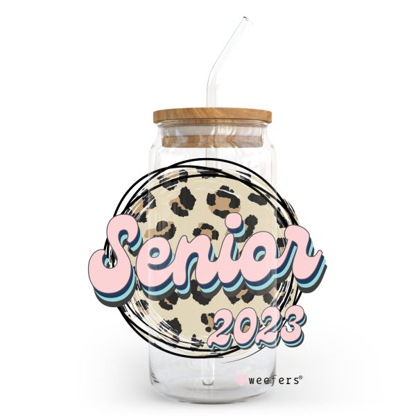 Retro Senior 2023 20oz Libbey Glass Can, 34oz Hip Sip, 40oz Tumbler UV DTF or Sublimation Decal Transfer Cheap - Image 2