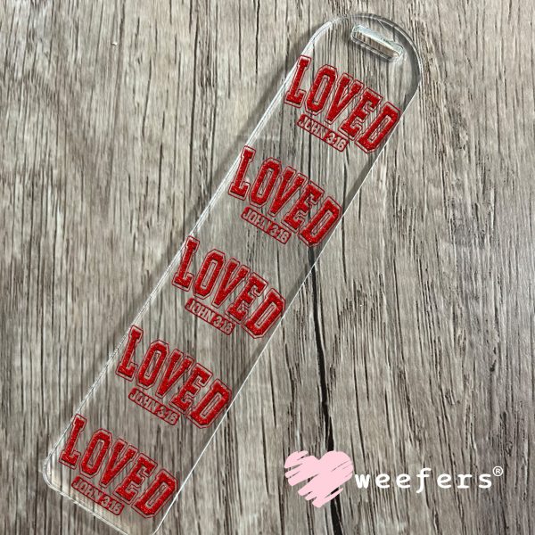 Loved John 3:16 Red UV DTF Decal For Sale - Image 3