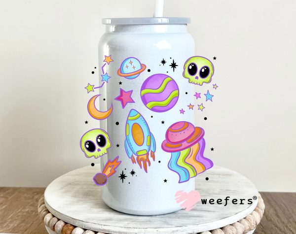 Aliens and Rocket Ships Girly UV DTF Decal For Discount - Image 2