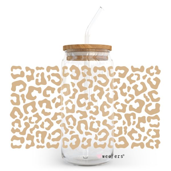 Beige Cheetah 20oz Libbey Glass Can, 34oz Hip Sip, 40oz Tumbler UV DTF or Sublimation Decal Transfer Online
