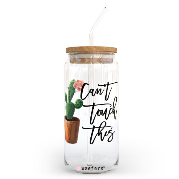 Can t Touch This Cactus 20oz Libbey Glass Can, 34oz Hip Sip, 40oz Tumbler UV DTF or Sublimation Decal Transfer Supply