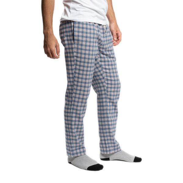 Flannel Pajama Pants -  Navy Windowpane Hot on Sale
