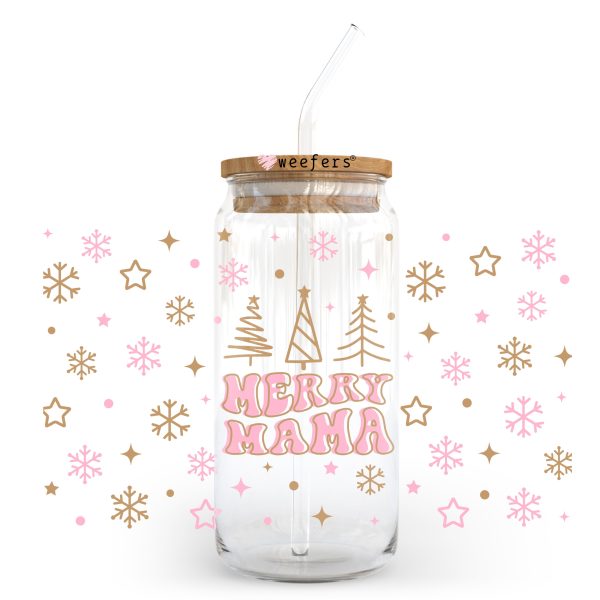 Christmas Merry Mama Pastel 20oz Libbey Glass Can, 34oz Hip Sip, 40oz Tumbler UV DTF or Sublimation Decal Transfer Online Hot Sale