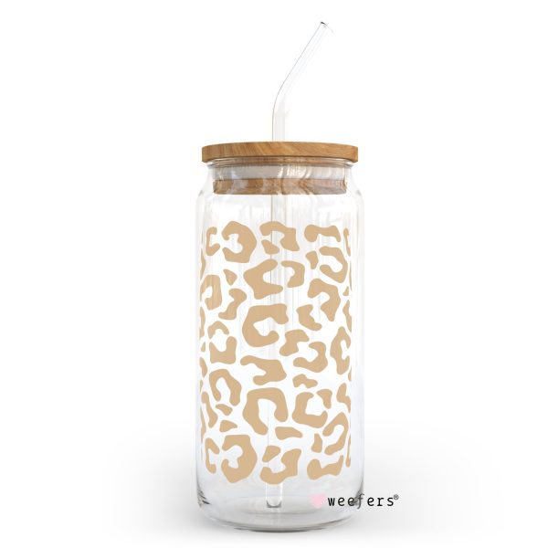 Beige Cheetah 20oz Libbey Glass Can, 34oz Hip Sip, 40oz Tumbler UV DTF or Sublimation Decal Transfer Online - Image 2