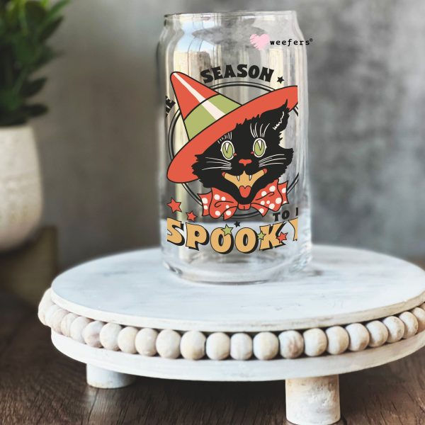 Tis the Season to be Spooky Halloween 16oz Libbey Glass Can UV DTF or Sublimation Wrap - Decal on Sale
