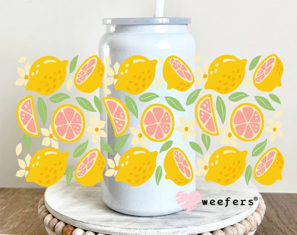 Pink and Yellow Lemons UV DTF Cup Wrap Online Hot Sale - Image 2