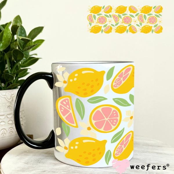 Pink and Yellow Lemons UV DTF Cup Wrap Online Hot Sale - Image 4
