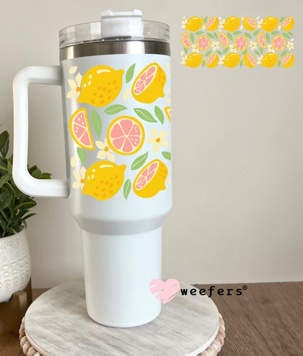 Pink and Yellow Lemons UV DTF Cup Wrap Online Hot Sale - Image 3