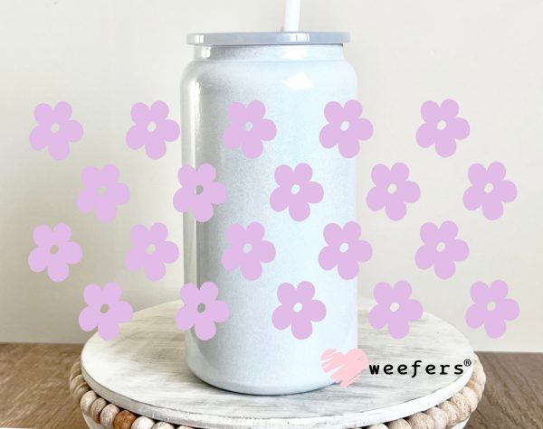 Purple Daisy Flowers UV DTF Cup Wrap For Discount - Image 2