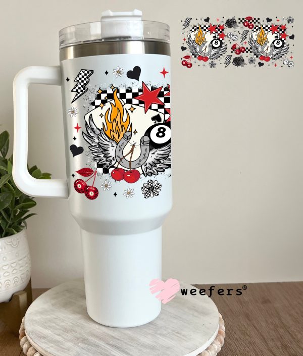 Angle Of Luck Flames and Cherries UV DTF Cup Wrap Exclusive WEEFERS WRAP Online - Image 3