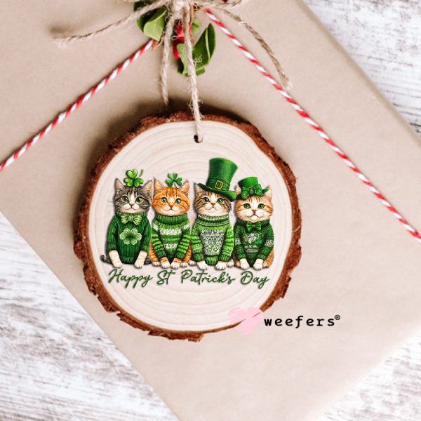 Cat Friends Happy St. Patrick s Day UV DTF Decal Cheap - Image 4