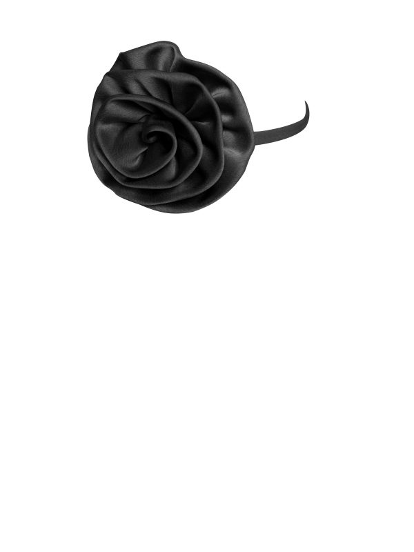 Vida Black Satin Rose Flower Choker For Cheap - Image 2