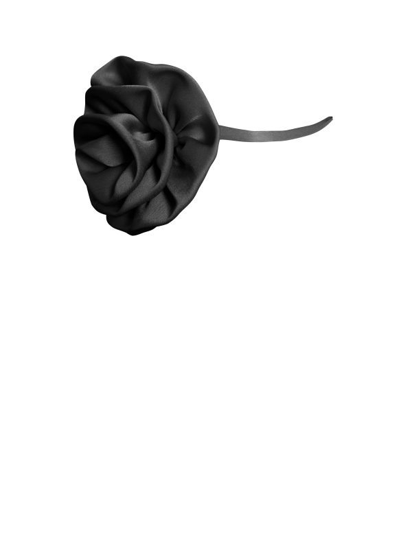 Vida Black Satin Rose Flower Choker For Cheap - Image 3